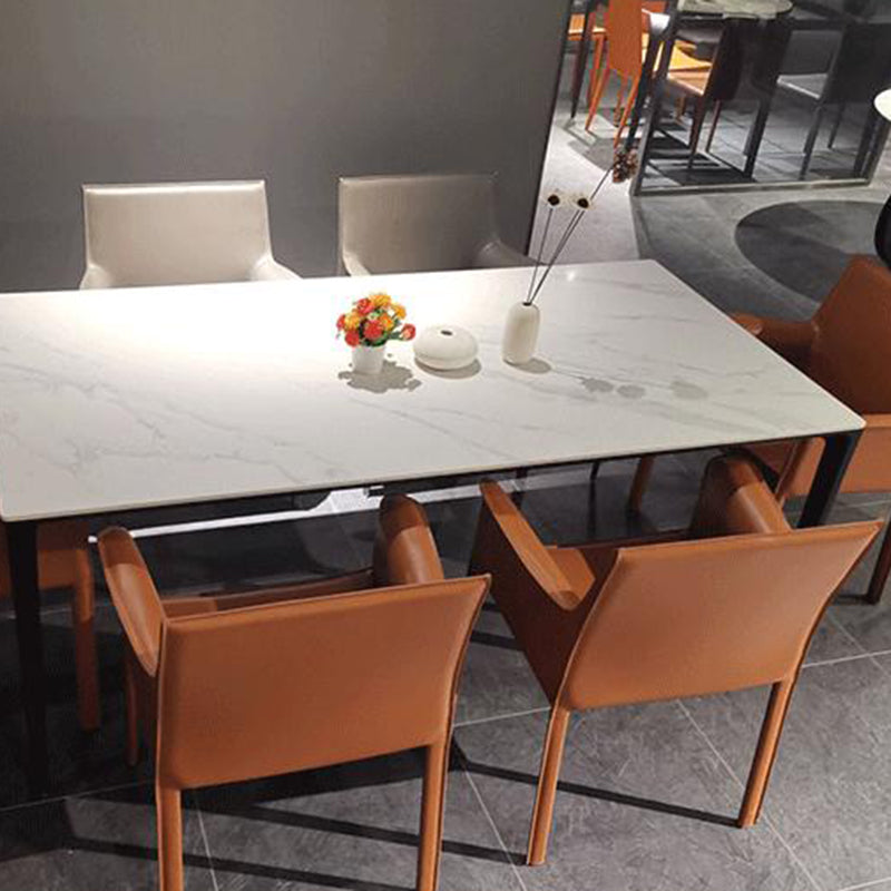 Upholstered Dining Room Chair Modern Style Faux Leather Arm Chair