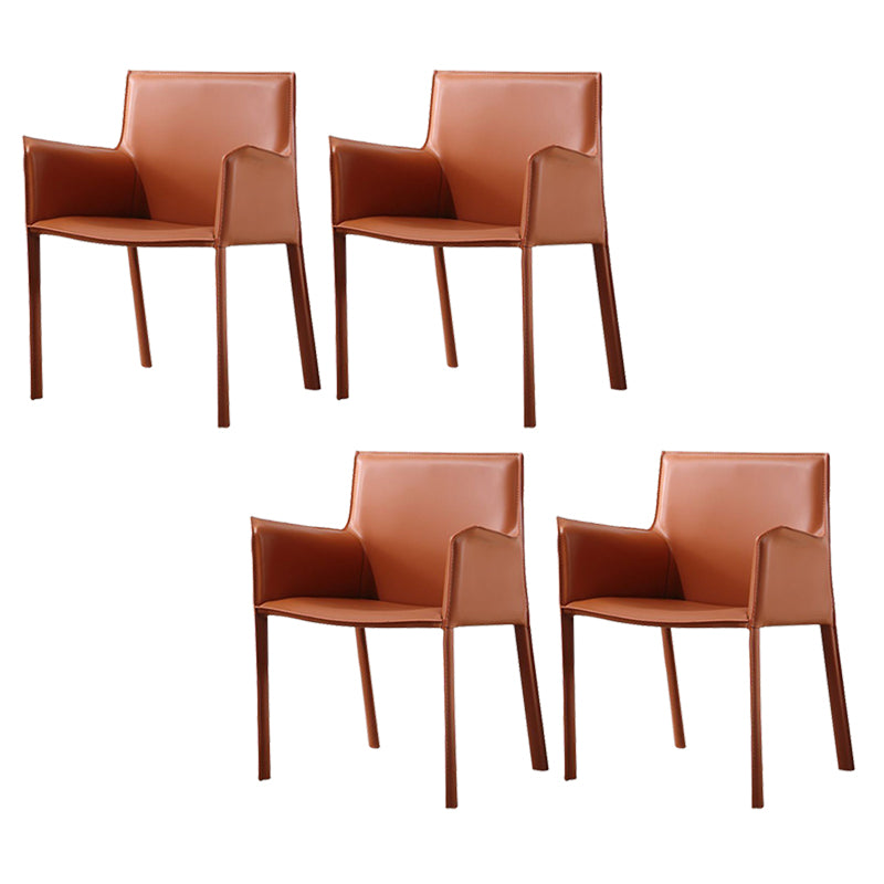 Upholstered Dining Room Chair Modern Style Faux Leather Arm Chair