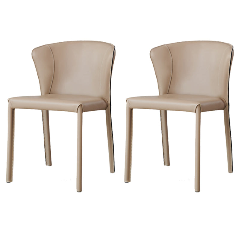 Modern Dining Chair Armless Dining Chairs with Metal Legs for Kitchen