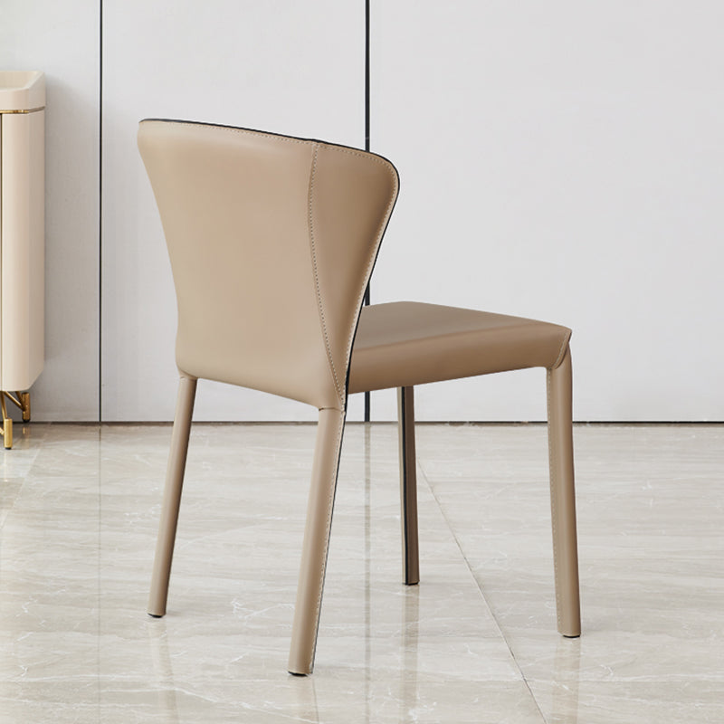 Modern Dining Chair Armless Dining Chairs with Metal Legs for Kitchen