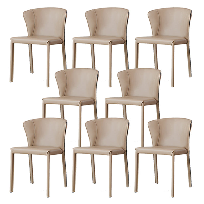 Modern Dining Chair Armless Dining Chairs with Metal Legs for Kitchen