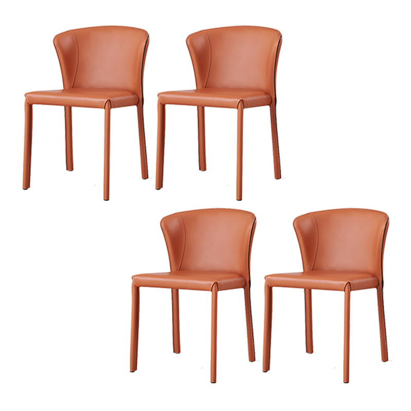 Modern Dining Chair Armless Dining Chairs with Metal Legs for Kitchen