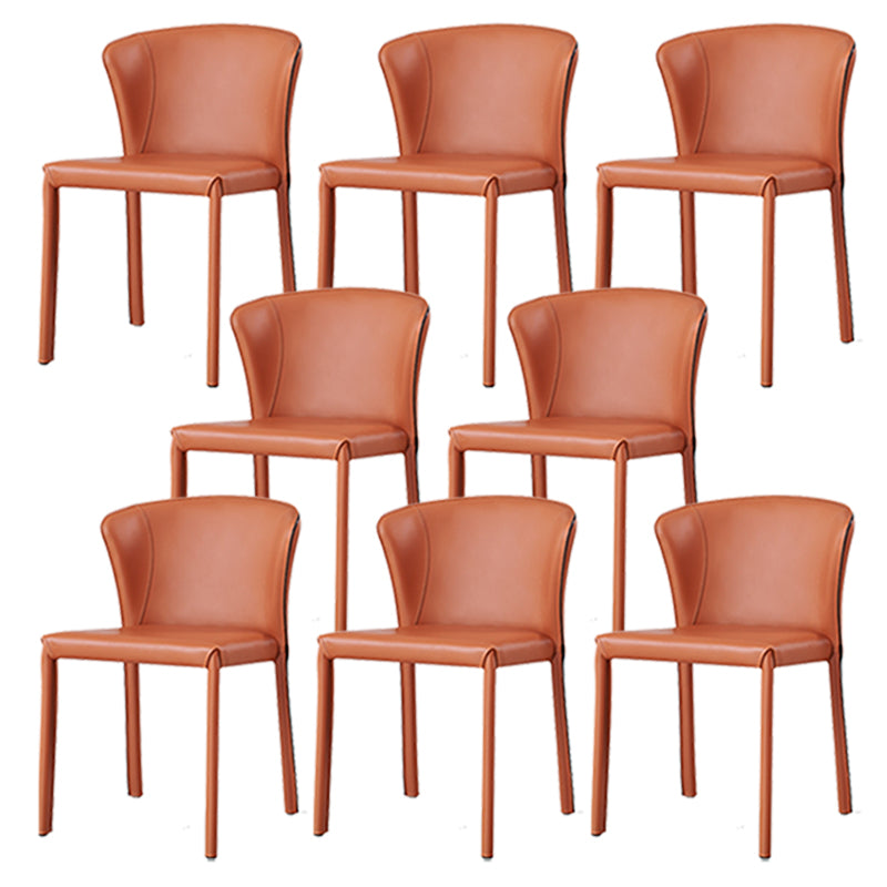 Modern Dining Chair Armless Dining Chairs with Metal Legs for Kitchen
