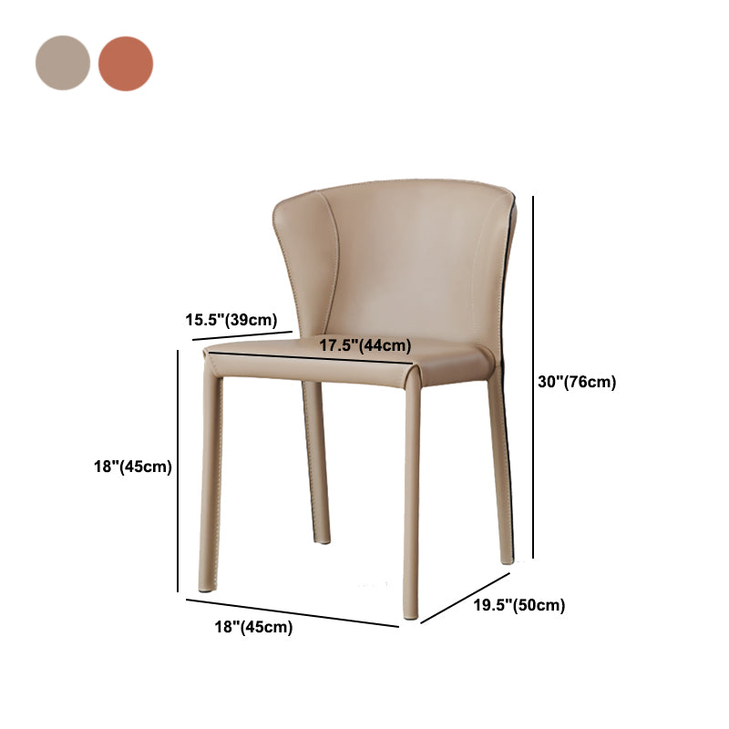 Modern Dining Chair Armless Dining Chairs with Metal Legs for Kitchen