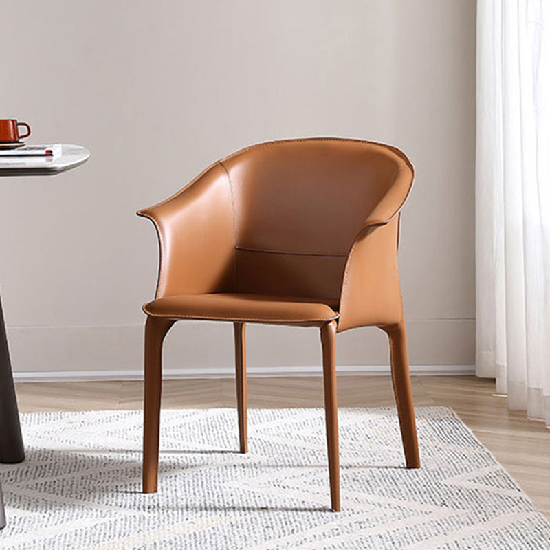 Upholstered Dining Chair Modern Faux Leather Dining Arm Chair