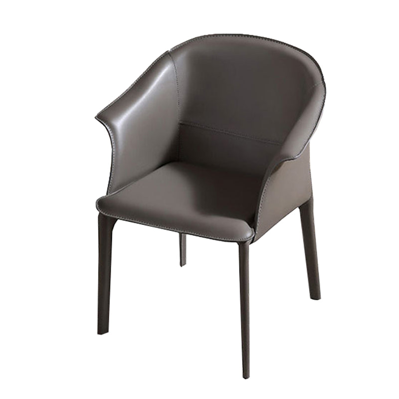 Upholstered Dining Chair Modern Faux Leather Dining Arm Chair