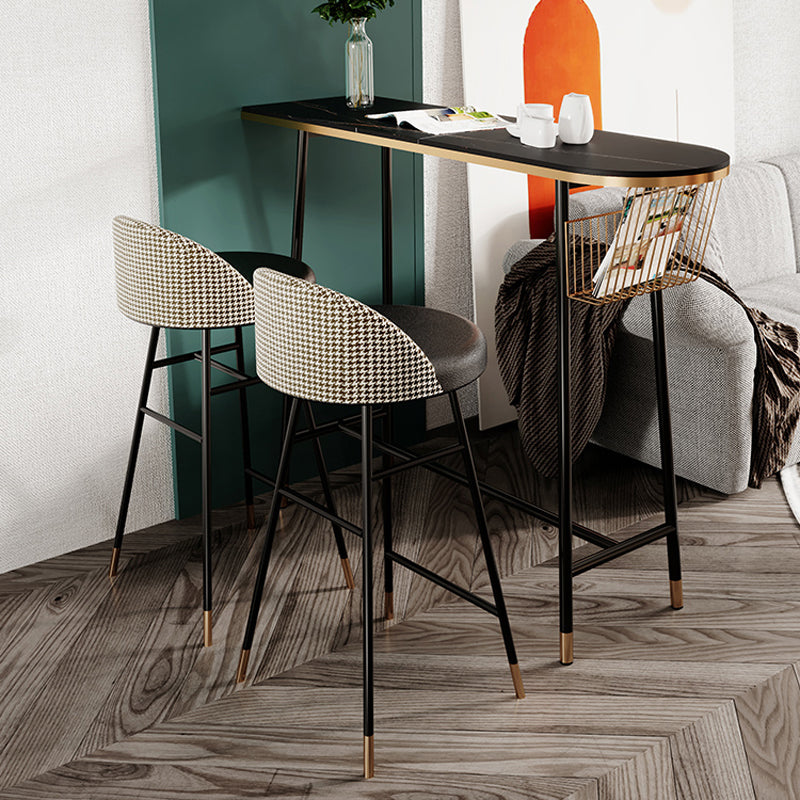 Glam 1/2/3 Pieces Pub Dining Set Living Room Metal and Stone Bar Pub Table Set