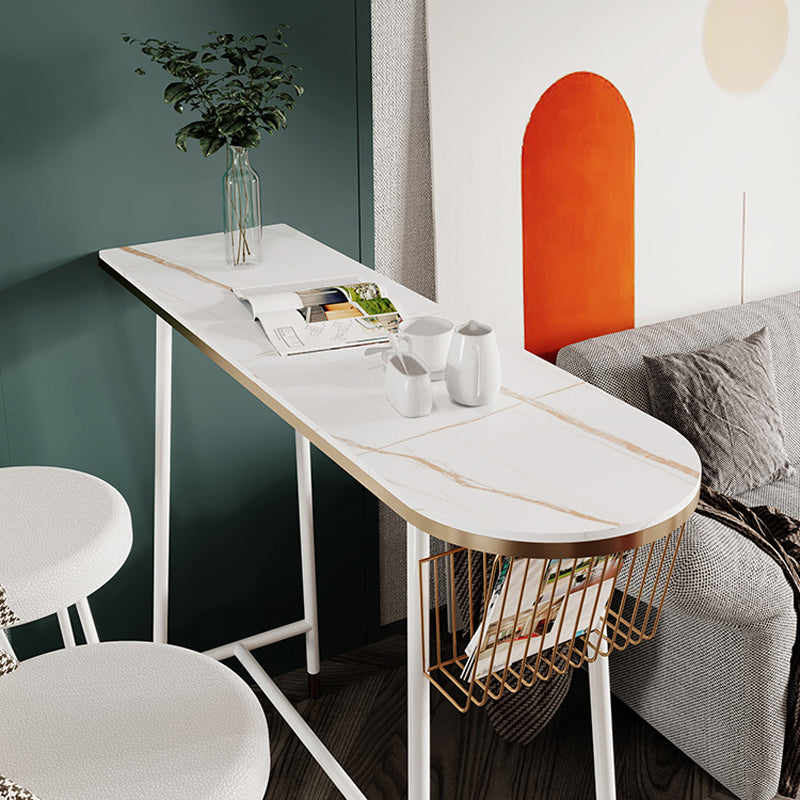 Glam 1/2/3 Pieces Pub Dining Set Living Room Metal and Stone Bar Pub Table Set