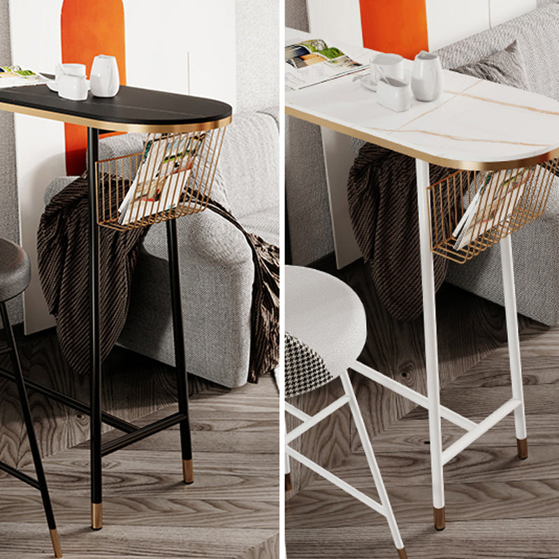 Glam 1/2/3 Pieces Pub Dining Set Living Room Metal and Stone Bar Pub Table Set