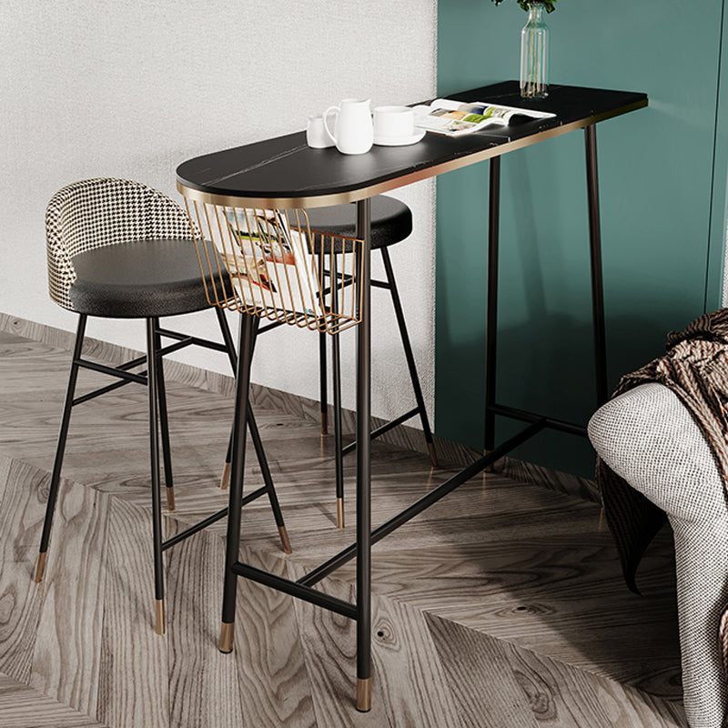 Glam 1/2/3 Pieces Pub Dining Set Living Room Metal and Stone Bar Pub Table Set