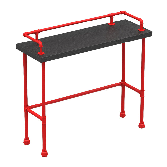 Black and Red Counter Set Industrial 1/4 Pieces Rectangle Wood Counter Set