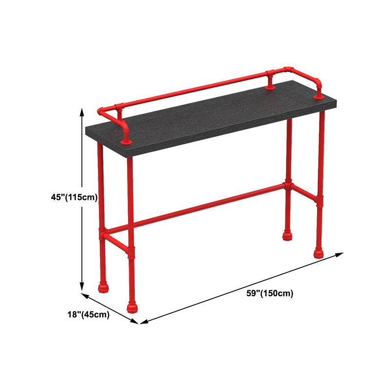 Black and Red Counter Set Industrial 1/4 Pieces Rectangle Wood Counter Set