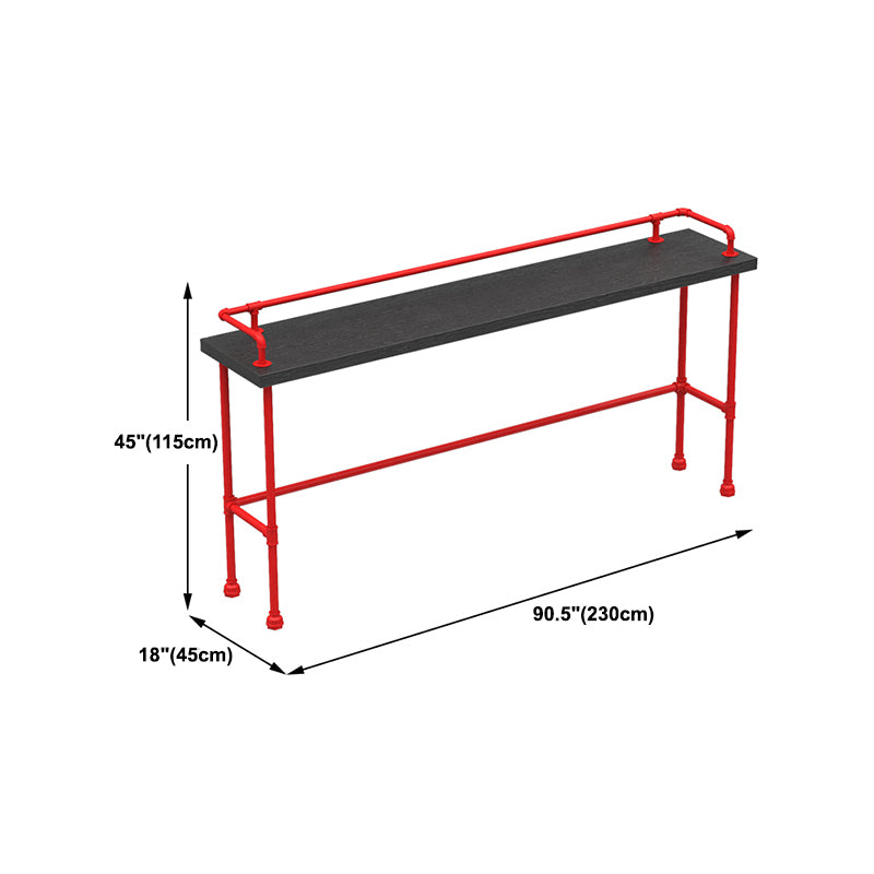 Black and Red Counter Set Industrial 1/4 Pieces Rectangle Wood Counter Set