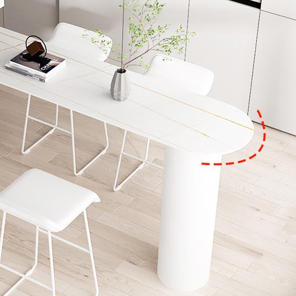 Free Form Bar Table Set 1/3/5 Pcs White Metal Base Bar Table and Stools