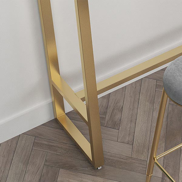 Glam 1/4/5 Pieces Bar Table Set Rectangle Stone Counter Table with High Stools for Balcony