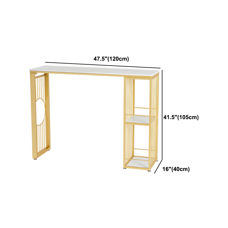 Glam Bar Table Set 1/2/3 Pieces Rectangle Stone Counter Table with High Stools for Kitchen