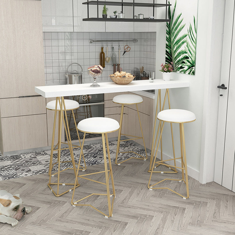 Luxurious Rectangular Pub Table Set 1/3/5 Pieces Wooden Counter Table with Backless Stools