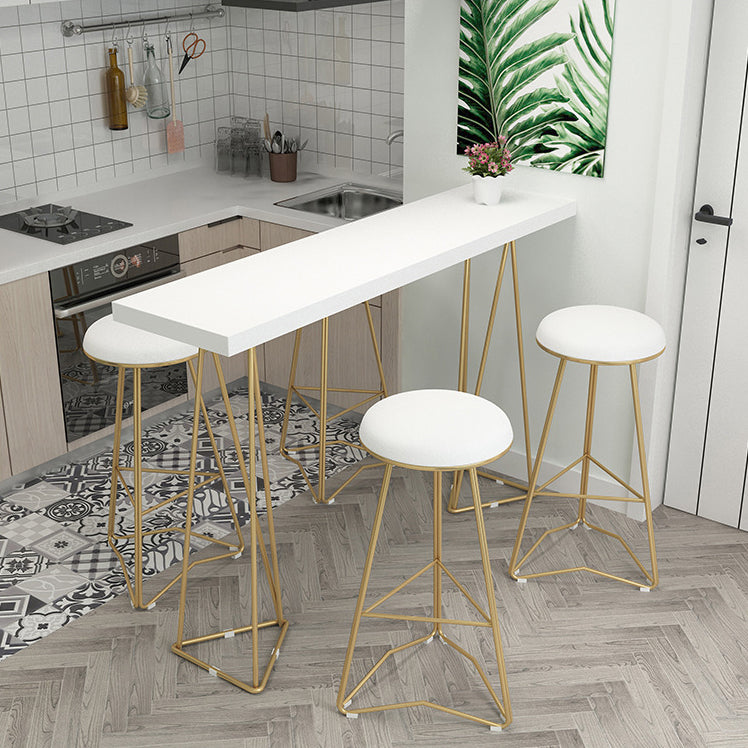 Luxurious Rectangular Pub Table Set 1/3/5 Pieces Wooden Counter Table with Backless Stools