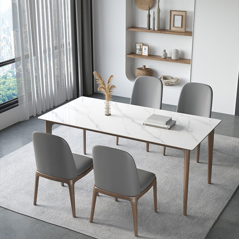 Contemporary Stone Rectangle Table Set 1/2/4/5/7 Pieces Dining Set