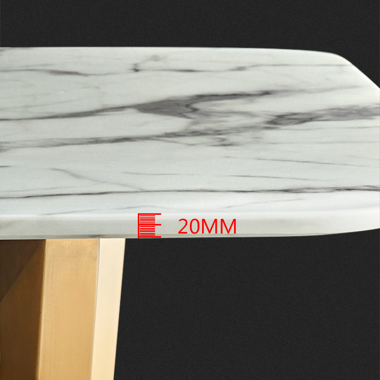 Marble Dining Table Set 1/2/7 Pcs Rectangle Dining Table with Arm Chairs