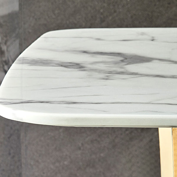 Marble Dining Table Set 1/2/7 Pcs Rectangle Dining Table with Arm Chairs