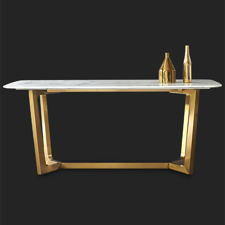 Marble Dining Table Set 1/2/7 Pcs Rectangle Dining Table with Arm Chairs