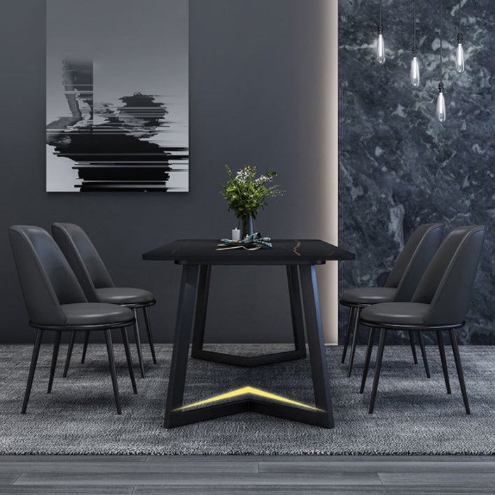 1/5/7 Pieces Dining Set Contemporary Rectangle Sintered Stone Table Set