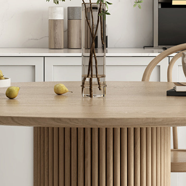 Round Dining Table Set 1/2/4/7 Pcs Solid Wood Dining Table and Chairs