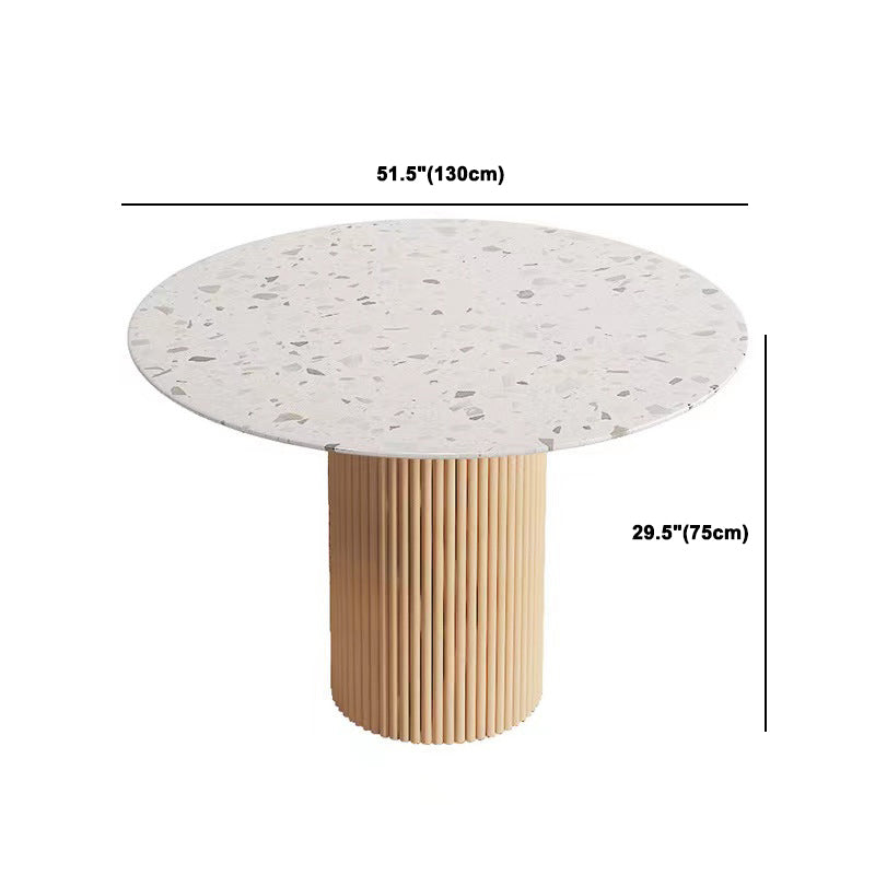 Stone Top Dining Set 1/4/5/7 Pcs Solid Wood Frame Dining Table and Chairs