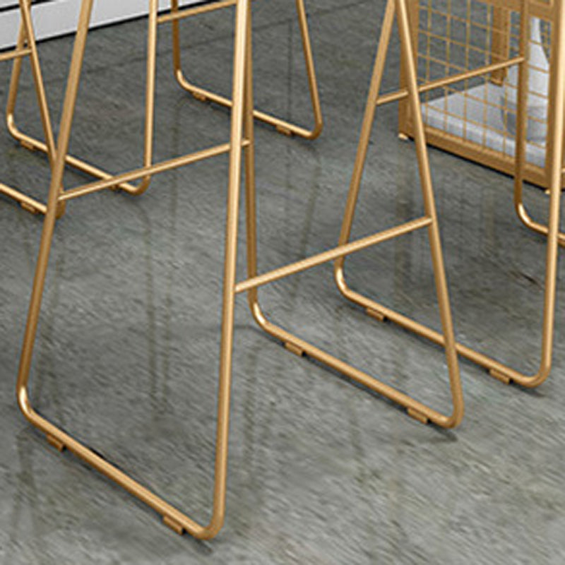 Glam 1/2/3/5 Pieces Bar Table Set Rectangle Bar Table with Metal High Stools for Kitchen