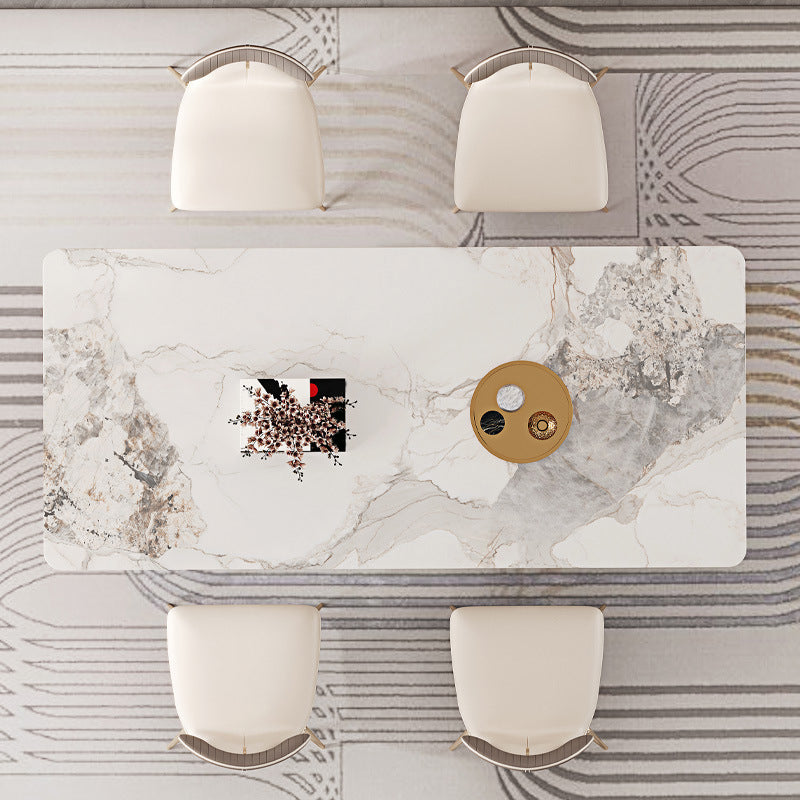 Luxurious 1/2/3/4/5/6/7 Pieces Rectangle Dining Set Sintered Stone Top Dinette Table Set