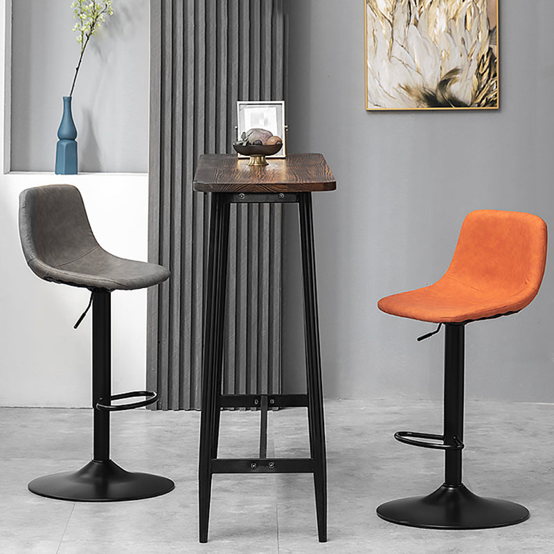 Contemporary Metal Barstool Faux Leather Upholstered Counter Stool Home