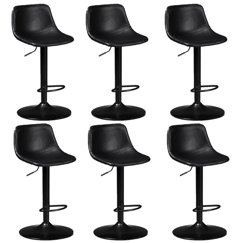 Contemporary Metal Barstool Faux Leather Upholstered Counter Stool Home