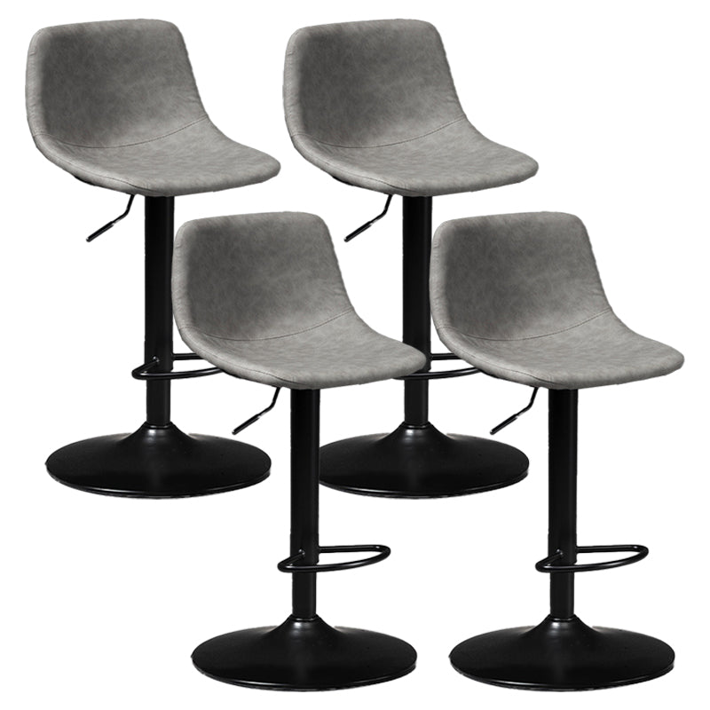 Contemporary Metal Barstool Faux Leather Upholstered Counter Stool Home