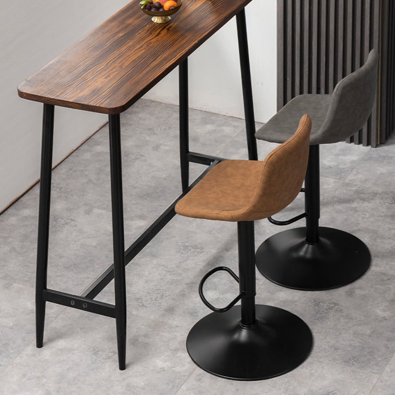 Contemporary Metal Barstool Faux Leather Upholstered Counter Stool Home
