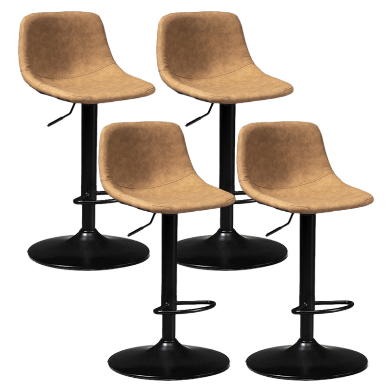 Contemporary Metal Barstool Faux Leather Upholstered Counter Stool Home