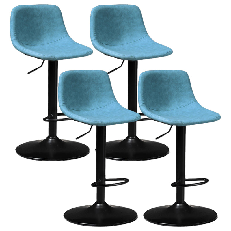 Contemporary Metal Barstool Faux Leather Upholstered Counter Stool Home