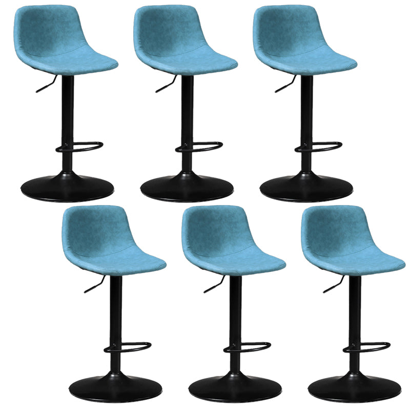 Contemporary Metal Barstool Faux Leather Upholstered Counter Stool Home