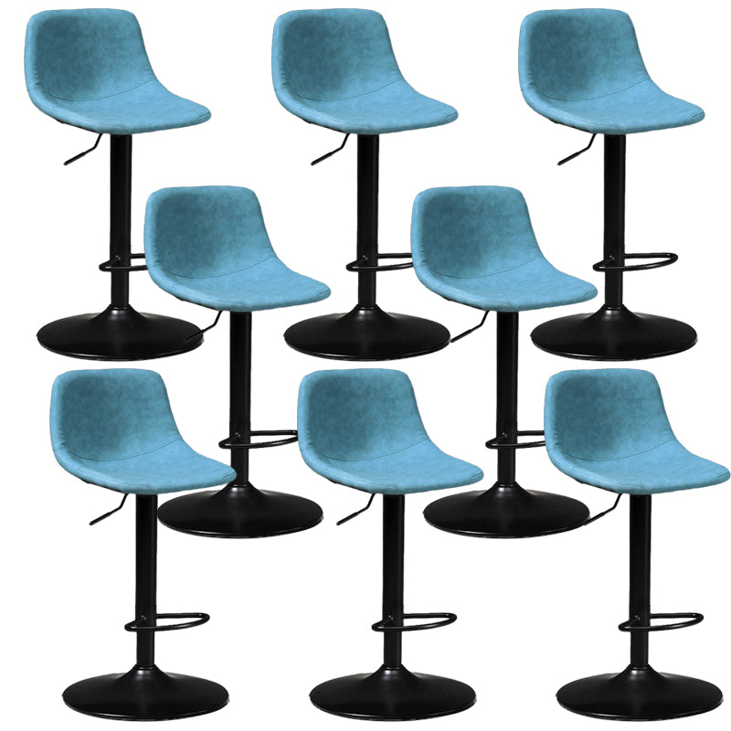 Contemporary Metal Barstool Faux Leather Upholstered Counter Stool Home