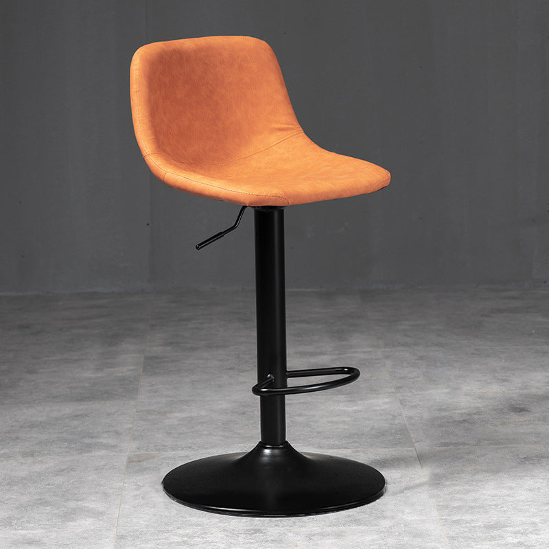 Contemporary Metal Barstool Faux Leather Upholstered Counter Stool Home