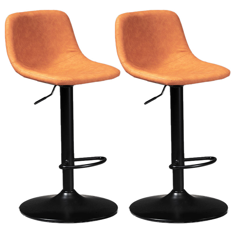 Contemporary Metal Barstool Faux Leather Upholstered Counter Stool Home