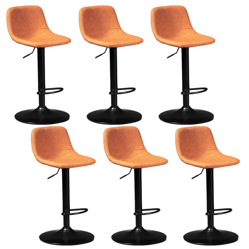 Contemporary Metal Barstool Faux Leather Upholstered Counter Stool Home