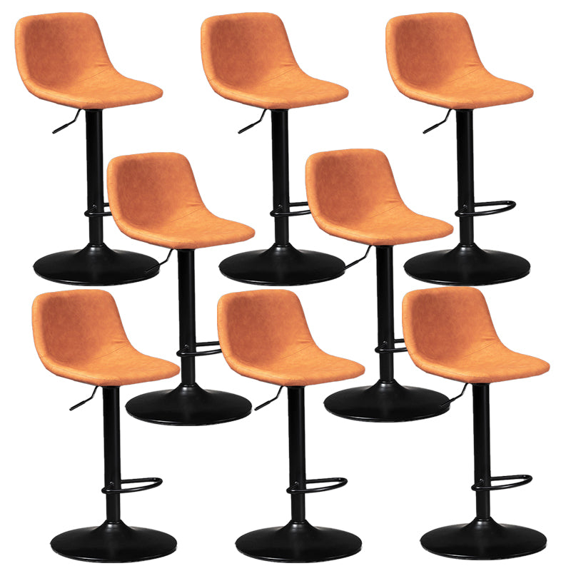 Contemporary Metal Barstool Faux Leather Upholstered Counter Stool Home