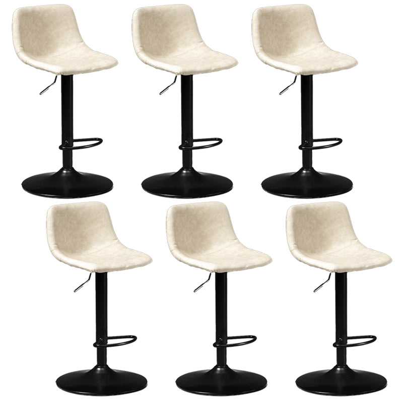 Contemporary Metal Barstool Faux Leather Upholstered Counter Stool Home