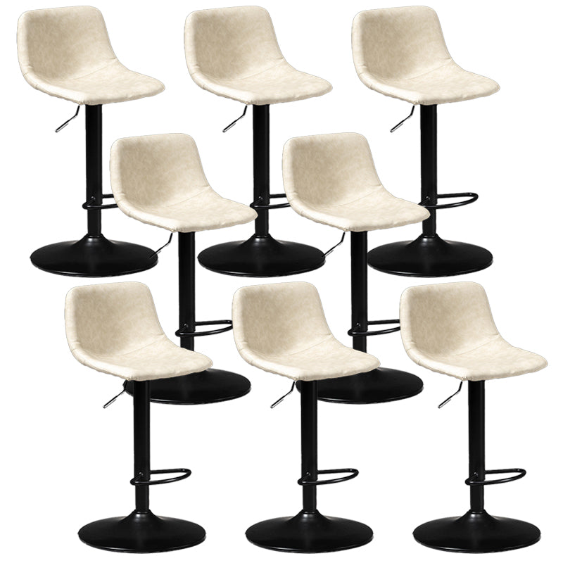 Contemporary Metal Barstool Faux Leather Upholstered Counter Stool Home