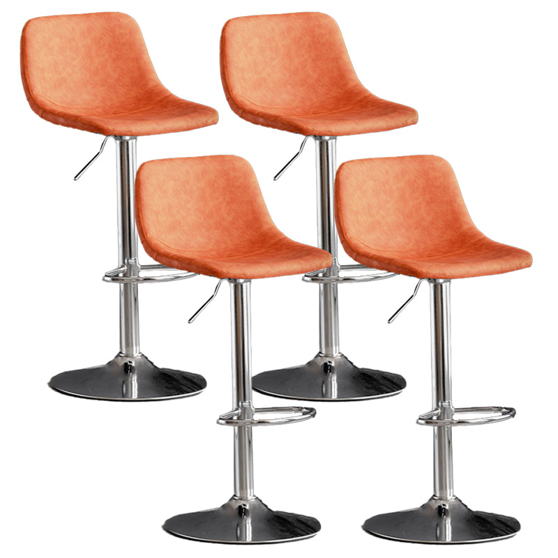 Contemporary Metal Barstool Faux Leather Upholstered Counter Stool Home