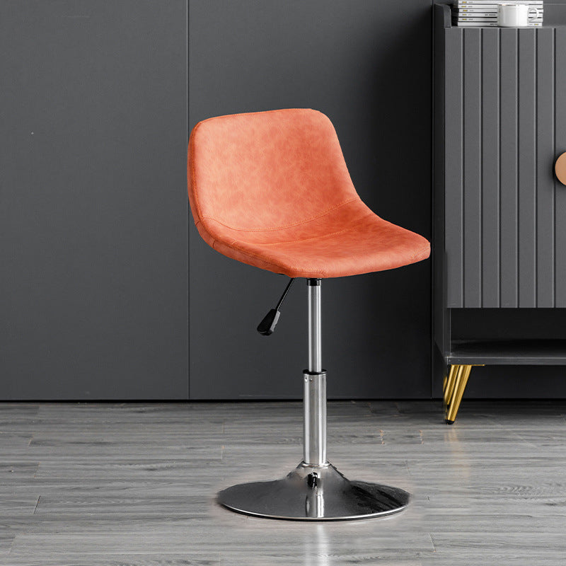 Contemporary Metal Barstool Faux Leather Upholstered Counter Stool Home