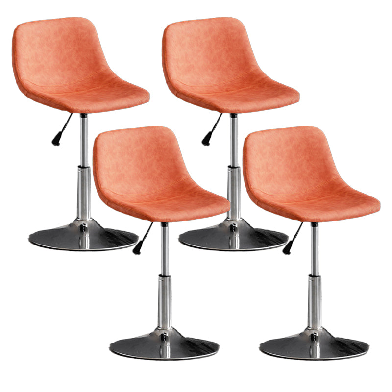 Contemporary Metal Barstool Faux Leather Upholstered Counter Stool Home