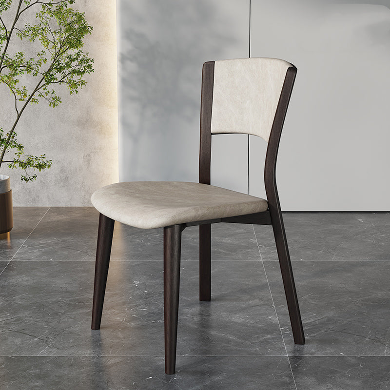 Contemporary Style Dining Chairs Oak Solid Wood Open Back Armless Chair