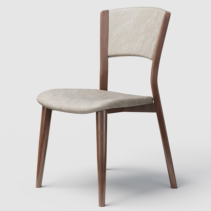 Contemporary Style Dining Chairs Oak Solid Wood Open Back Armless Chair